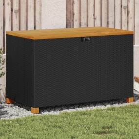 Garden Storage Box Black and Brown