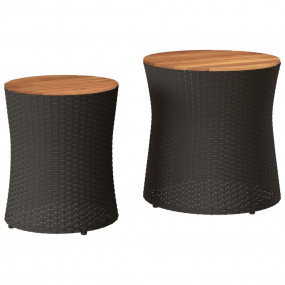 Garden Side Table Black and brown