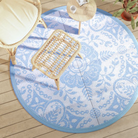 Outdoor Carpet Baby Blue Polypropylene (PP) 63.0 in Rev...