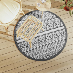 Outdoor Carpet Black Polypropylene (PP) 47.2 in Reversi...
