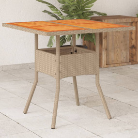 Garden Table Beige PE rattan 31.5 x 31.5 in