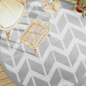Outdoor Carpet Grey Polypropylene (PP) Large Reversible