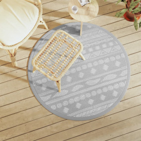 Outdoor Carpet Grey Polypropylene Diameter 47.2 in Port...