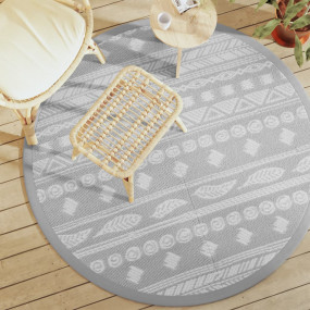 Outdoor Carpet Grey Polypropylene 63.0 in Reversible