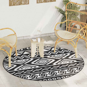 Outdoor Carpet Black and White Polypropylene 78.7 in di...