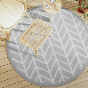Outdoor Carpet Grey Polypropylene 63.0 in Reversible Ro...