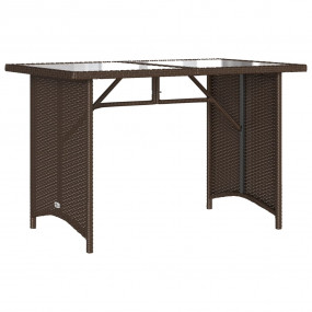 Garden Table Brown PE Rattan 43.3 x 26.8 in