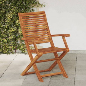 Folding Garden Chair Set of 2 Brown Solid acacia wood
