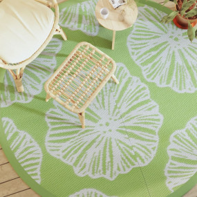 Outdoor Carpet Green Polypropylene 78.7 in diameter Rev...