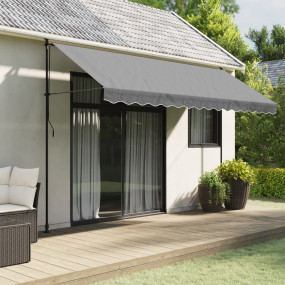 Replacement Awning Valance Fabric Anthracite Stripe