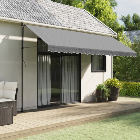 Replacement Awning Valance Fabric Anthracite Stripe