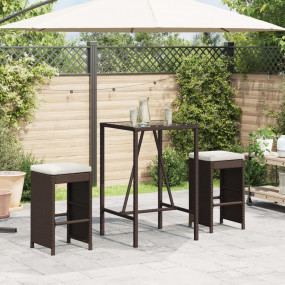 Garden Bar Stool Set of 2 Brown,Cream white