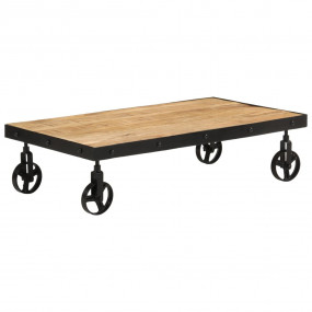Coffee Table Natural Wood Solid Mango Wood Medium Indus...
