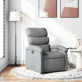 Recliner Chair Light Gray Polyester Standard Recliner C...