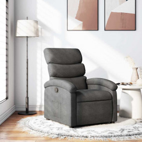 Recliner Chair Dark Grey 100% polyester fabric, metal, ...