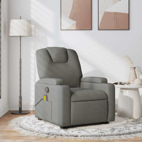Massage Recliner Chair Dark grey Polyester, metal, plyw...