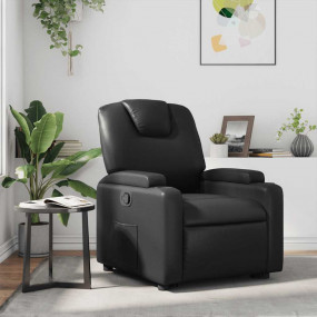Recliner Chair Black Faux leather, metal, plywood