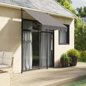 Retractable Awning Anthracite Polyester with PU coating...