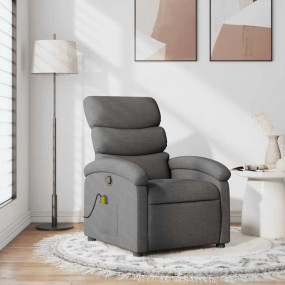 Massage Recliner Chair Dark grey Polyester Single