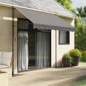 Retractable Awning Anthracite Steel, Polyester 98.4 x 5...