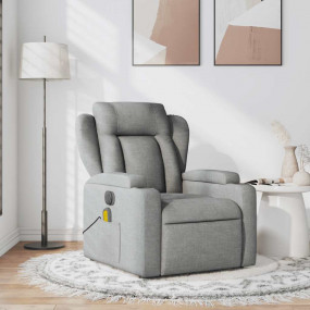 Massage Recliner Chair Light grey 100% polyester, metal...