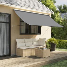 Retractable Awning Anthracite Steel 118.1 x 59.1 in Ret...