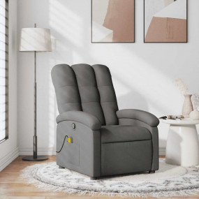 Massage Recliner Chair Dark Grey Polyester, Metal, Plyw...