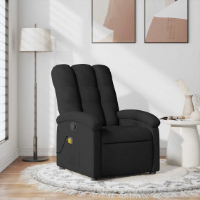 Massage Recliner Chair Black Fabric (100% polyester), m...