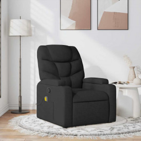 Massage Recliner Chair Black Fabric (100% polyester), m...