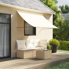 Retractable Awning Cream, Anthracite Polyester, Steel
