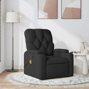 Massage Recliner Chair Black Fabric (100% polyester), m...