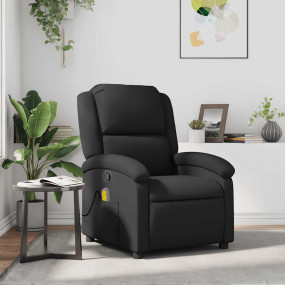 Massage Recliner Chair Black Real leather, metal frame,...