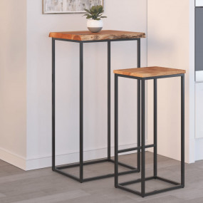 Table Top Natural Solid acacia wood 15.7x15.7x1.0 in Du...
