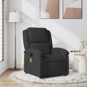 Massage Recliner Chair Black Velvet Single Adjustable A...