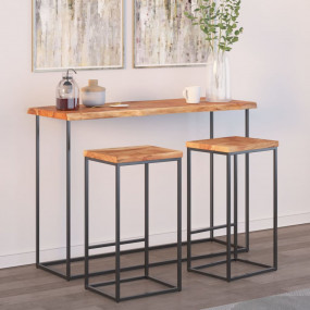 Table Top Natural Wood Solid Acacia Wood 43.3 x 15.7 in...
