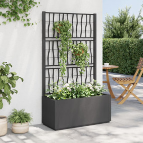 Garden Planter Dark Grey Polypropylene Medium Decorativ...