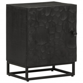 Nightstand Black Solid Mango Wood Medium Nightstand Rec...