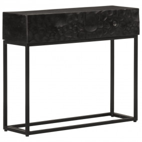 Console Table Black Solid Mango Wood and Iron Medium