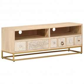 TV Cabinet Natural wood Solid mango wood, Iron Medium T...