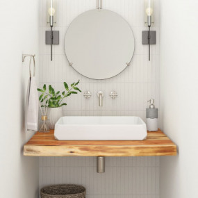 Bathroom Countertop Natural wood tones Solid Acacia woo...