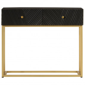Console Table Black Solid mango wood and iron Console T...