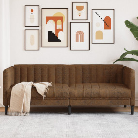 Sofa Brown Faux suede, plywood, solid wood Large Durabl...