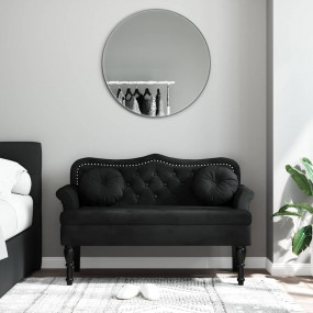 Bench Black Velvet (100% polyester), plywood, solid rub...