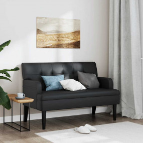 Bench Black Faux leather, plywood, solid rubber wood 44...