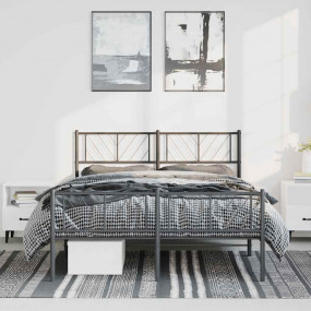 Metal Bed Frame Black Steel Double Bed Frame Rectangula...