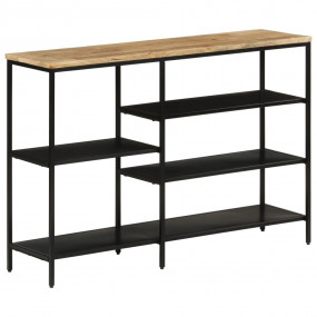 Console Table Natural wood and black Solid rough mango ...