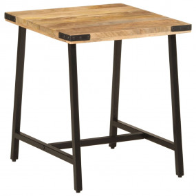 Side Table Natural wood, Black Solid Mango Wood, Iron
