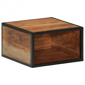 Wall-Mounted Nightstand Natural Wood Solid Acacia Wood ...