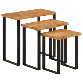 Nesting Table Natural wood and black