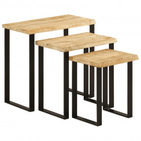 Nesting Table Natural wood, Black